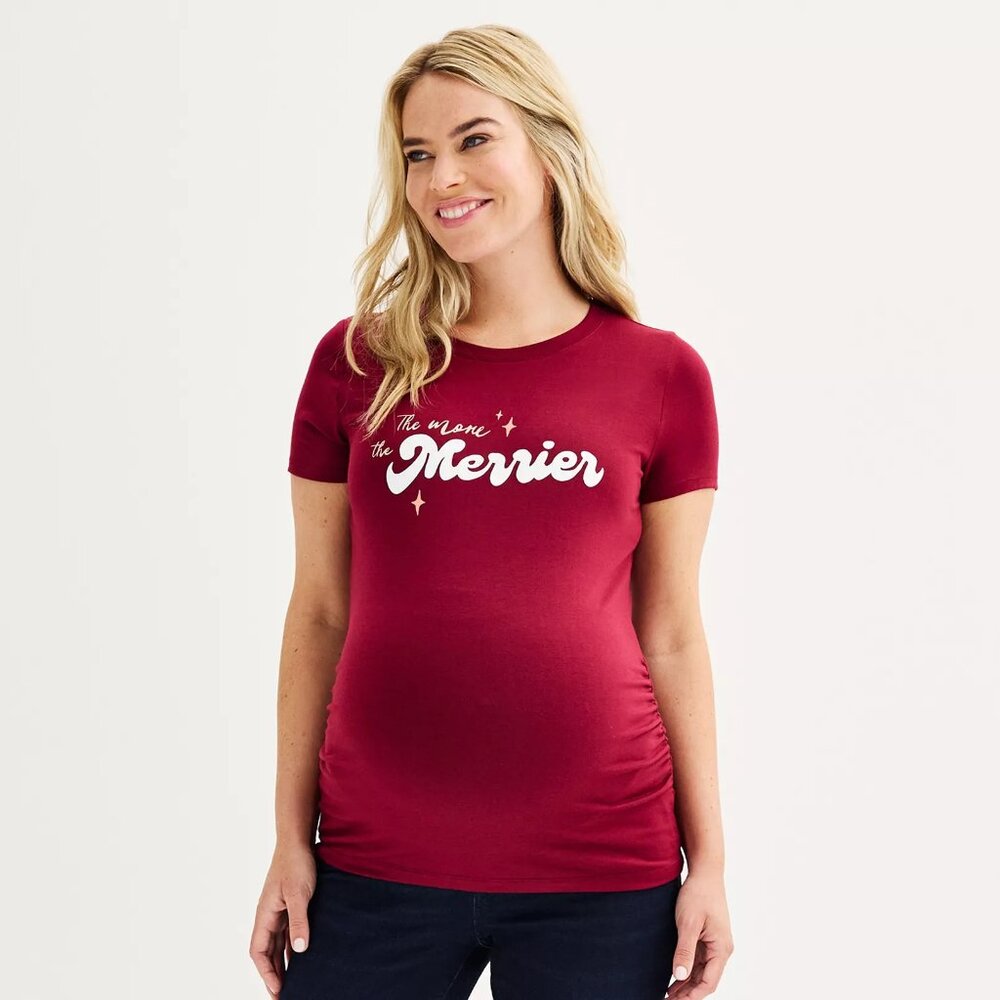 Maternity Fitted The More the Merrier t-shirt Size XXL NEW WITH TAG - Picture 1 of 2